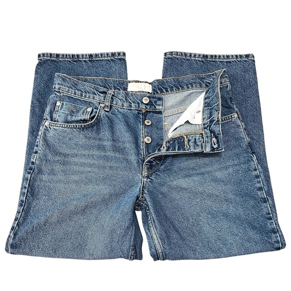 Free People Dropped Boyfriend Relaxed Fit Rigid Ankle Jeans Women’s 30 - Picture 5 of 9